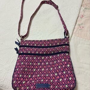 Vera Bradley Pink and Navy Crossbody Bag